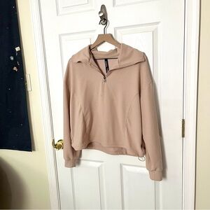 ✧･ﾟtan waffle knit quarter zip